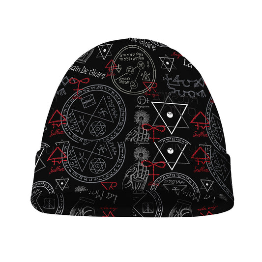 Hand Of Glory Black Magic Witch Print Beanie
