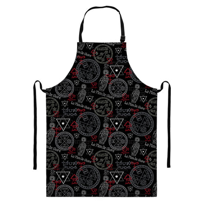 Hand Of Glory Black Magic Witch Print Bib Apron With Pocket