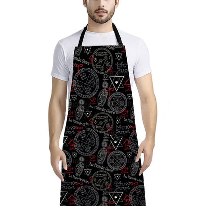 Hand Of Glory Black Magic Witch Print Bib Apron With Pocket