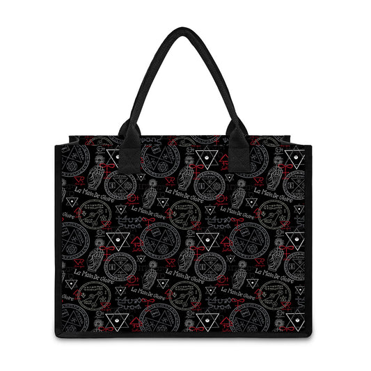 Hand Of Glory Black Magic Witch Print Canvas Tote Bag
