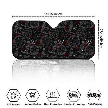 Hand Of Glory Black Magic Witch Print Car Windshield Sun Shade