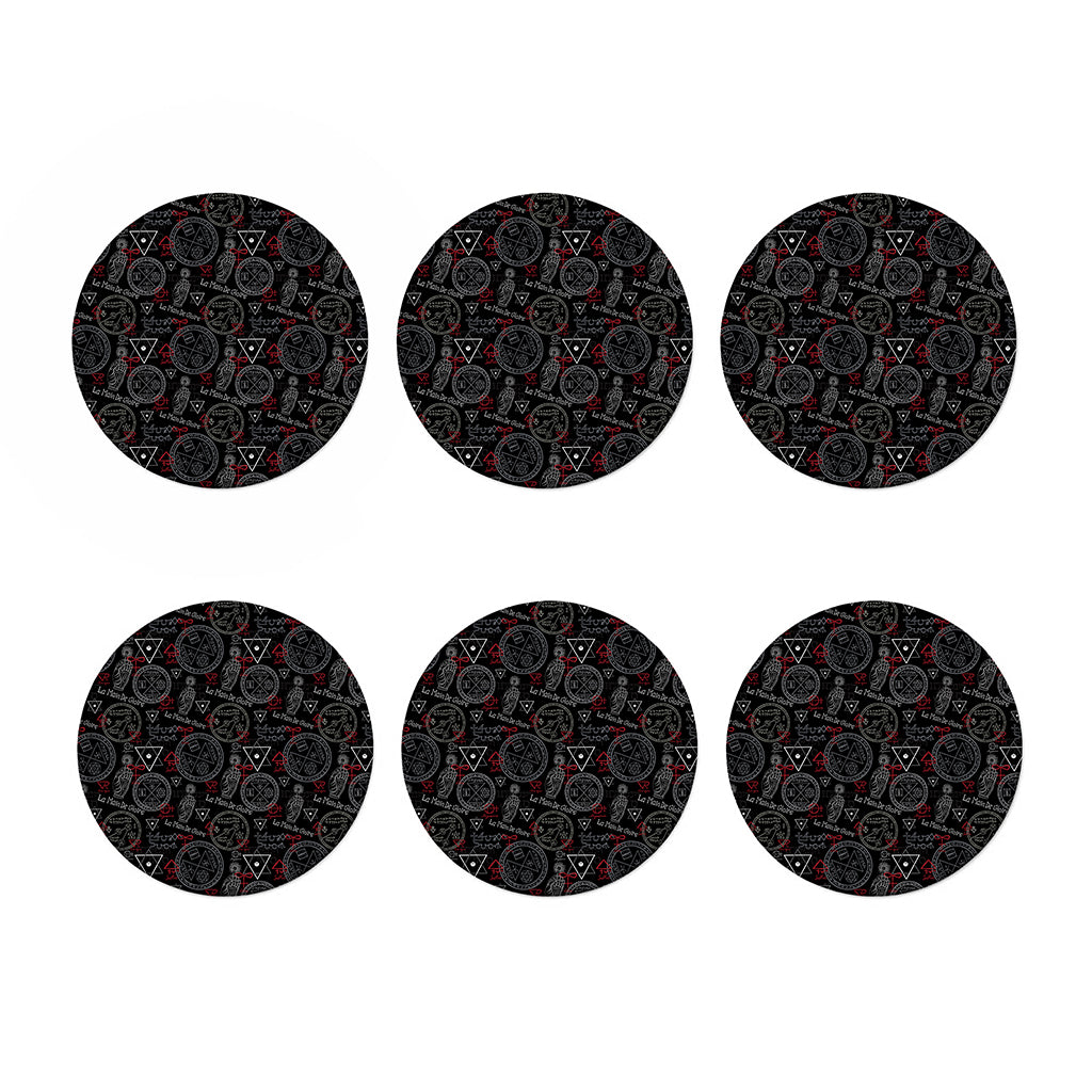 Hand Of Glory Black Magic Witch Print Coaster Set