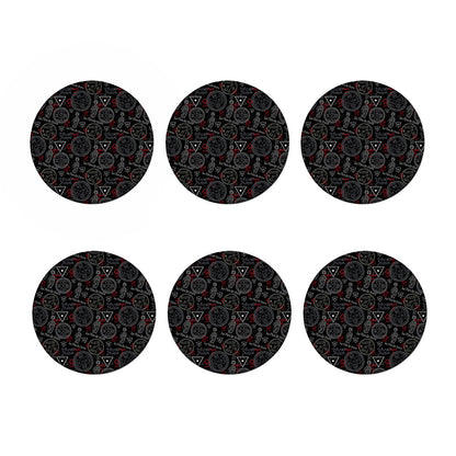 Hand Of Glory Black Magic Witch Print Coaster Set