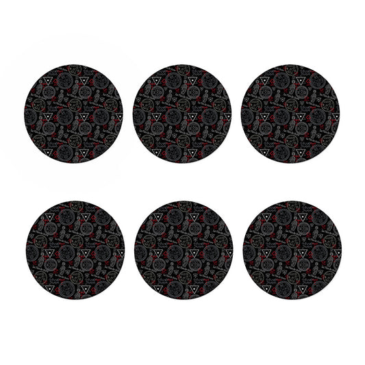 Hand Of Glory Black Magic Witch Print Coaster Set