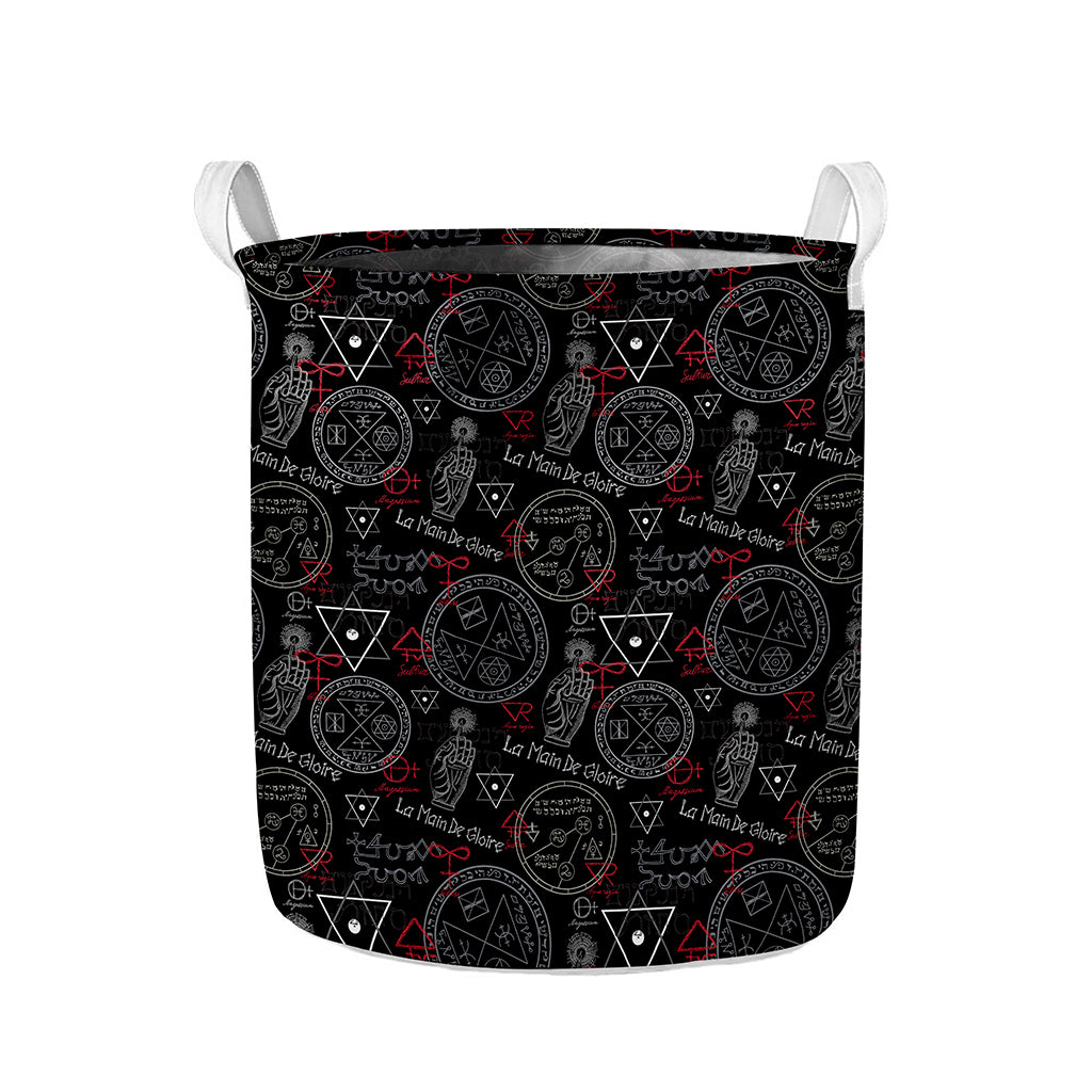 Hand Of Glory Black Magic Witch Print Collapsible Laundry Basket