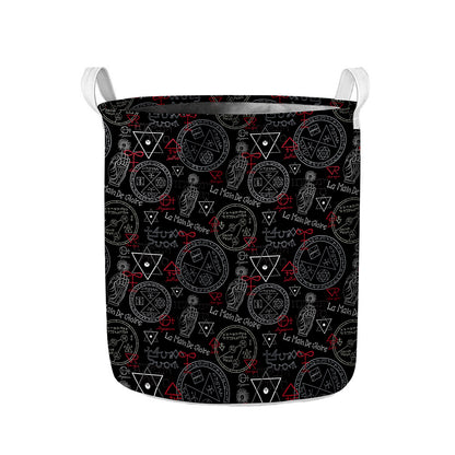 Hand Of Glory Black Magic Witch Print Collapsible Laundry Basket