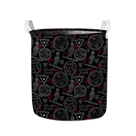 Hand Of Glory Black Magic Witch Print Collapsible Laundry Basket