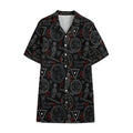Hand Of Glory Black Magic Witch Print Cotton Hawaiian Shirt
