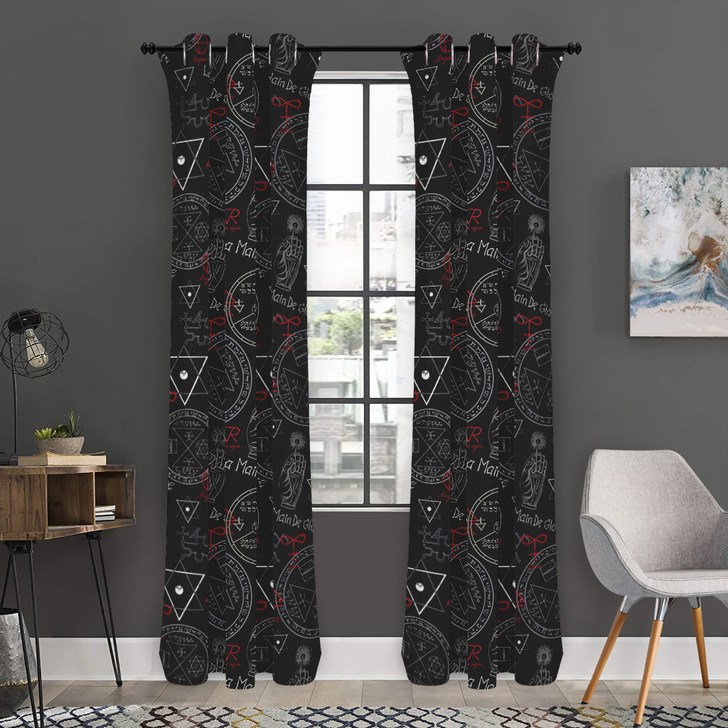 Hand Of Glory Black Magic Witch Print Curtain