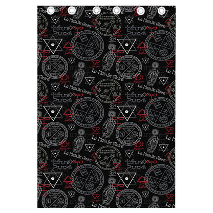 Hand Of Glory Black Magic Witch Print Curtain