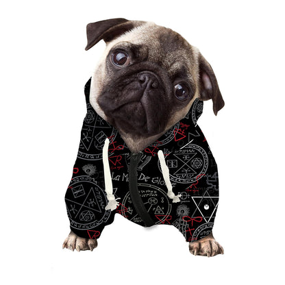 Hand Of Glory Black Magic Witch Print Dog Zip Up Hoodie