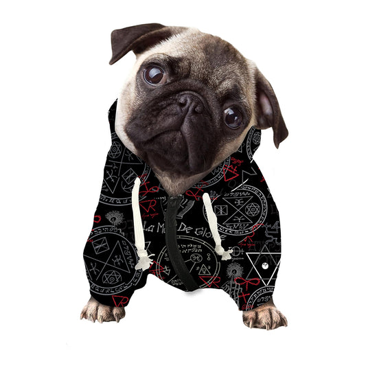 Hand Of Glory Black Magic Witch Print Dog Zip Up Hoodie