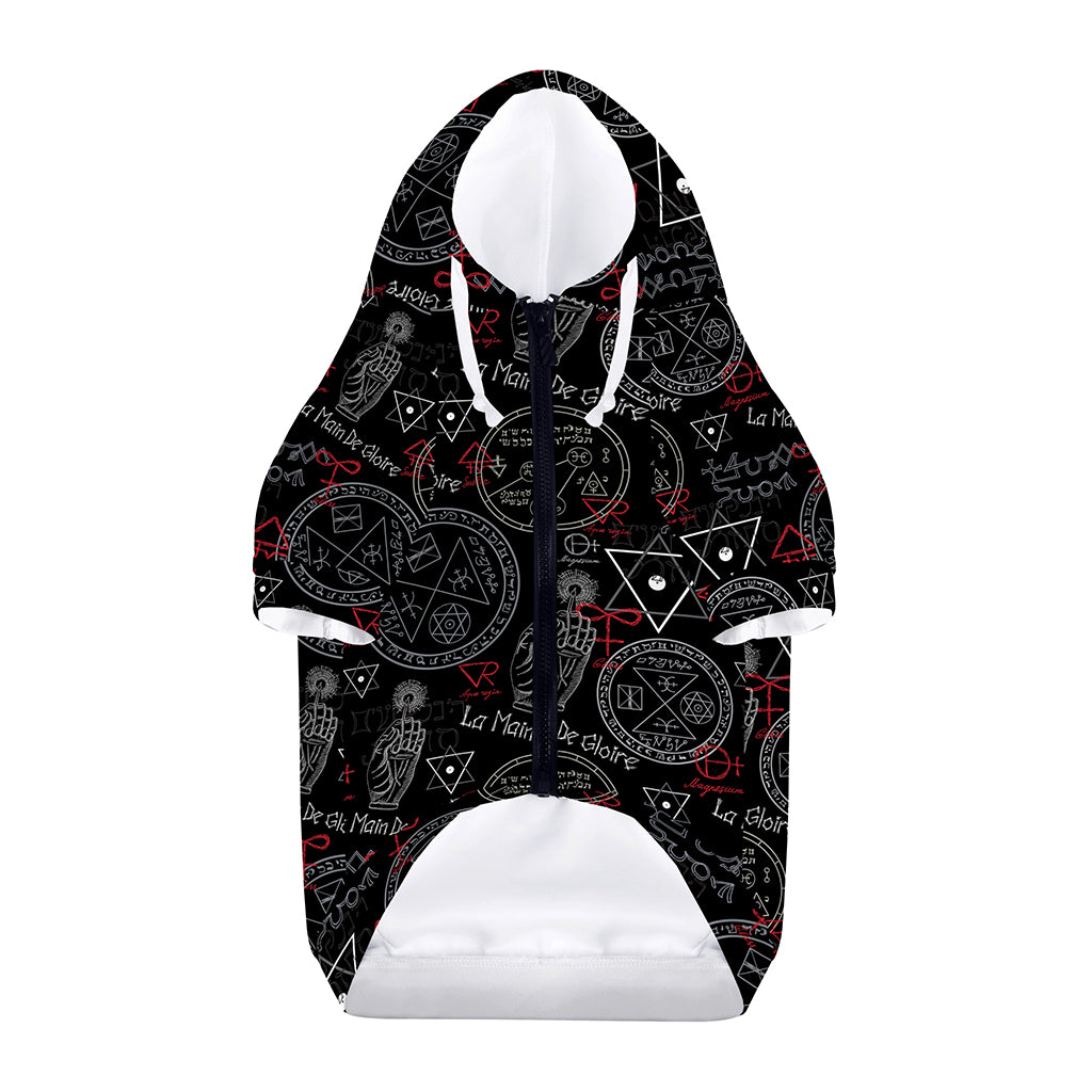 Hand Of Glory Black Magic Witch Print Dog Zip Up Hoodie