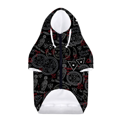 Hand Of Glory Black Magic Witch Print Dog Zip Up Hoodie