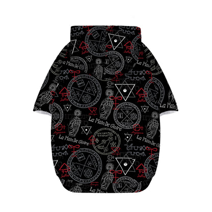 Hand Of Glory Black Magic Witch Print Dog Zip Up Hoodie