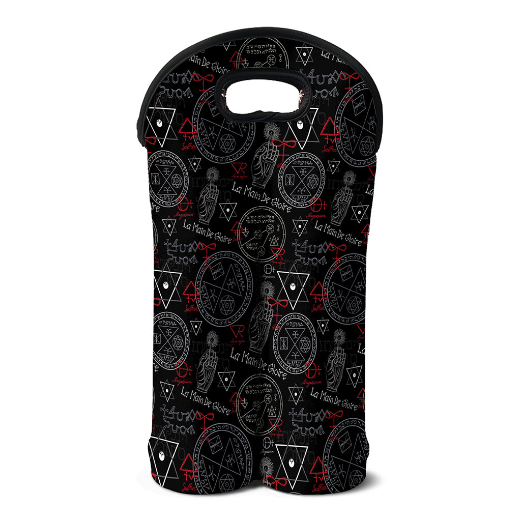 Hand Of Glory Black Magic Witch Print Double Neoprene Wine Tote
