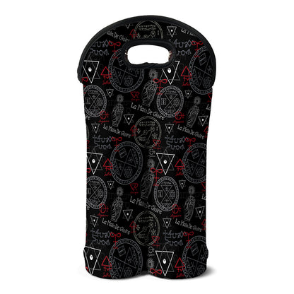 Hand Of Glory Black Magic Witch Print Double Neoprene Wine Tote
