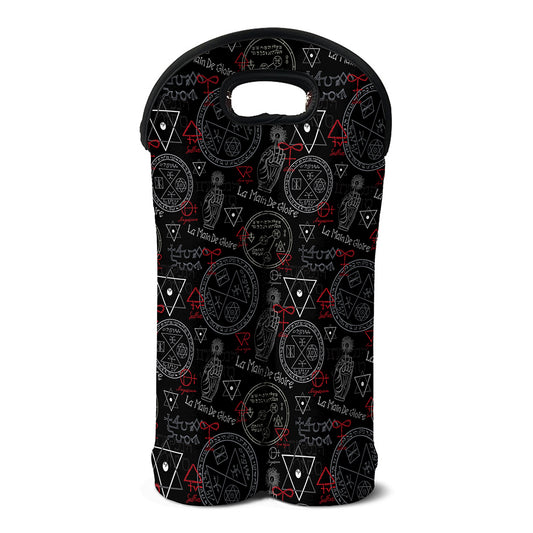 Hand Of Glory Black Magic Witch Print Double Neoprene Wine Tote