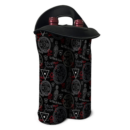 Hand Of Glory Black Magic Witch Print Double Neoprene Wine Tote
