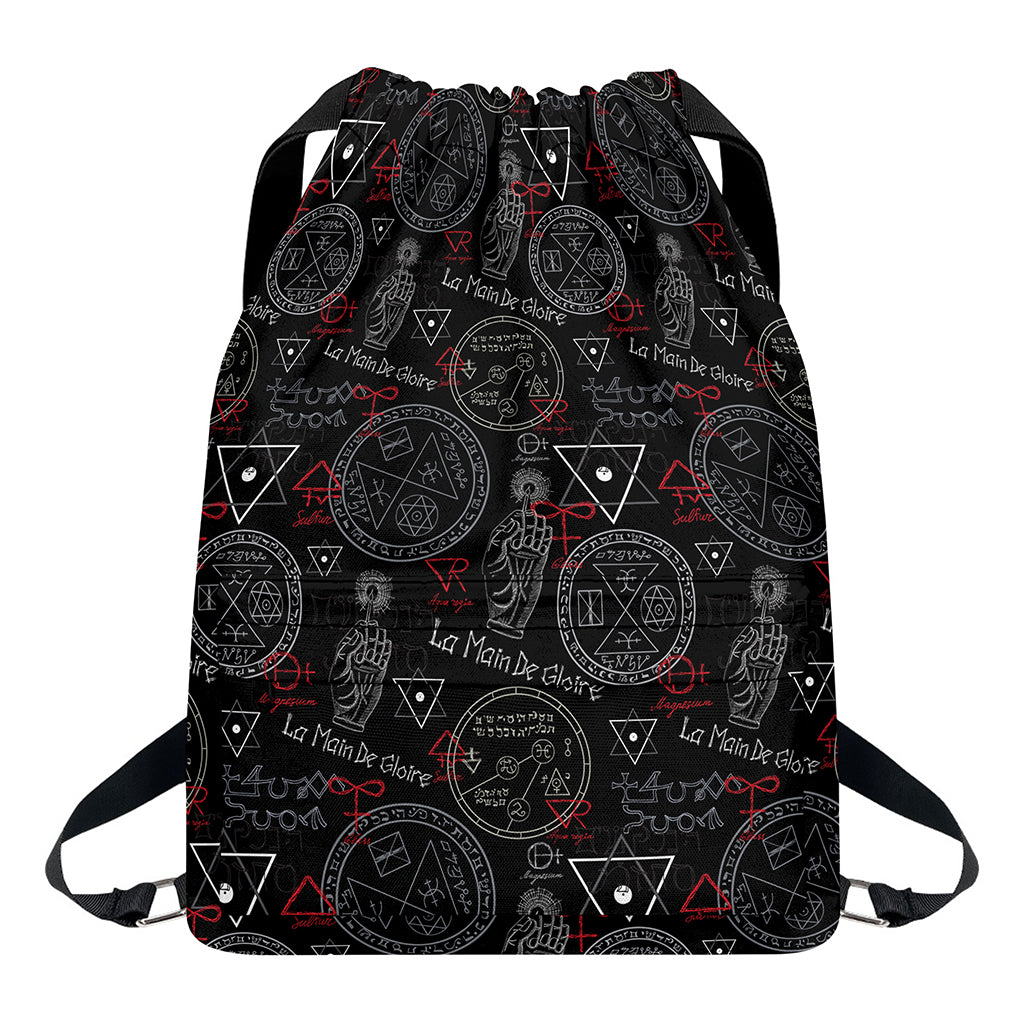 Hand Of Glory Black Magic Witch Print Drawstring Backpack