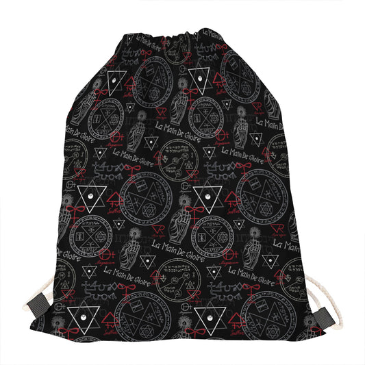 Hand Of Glory Black Magic Witch Print Drawstring Bag