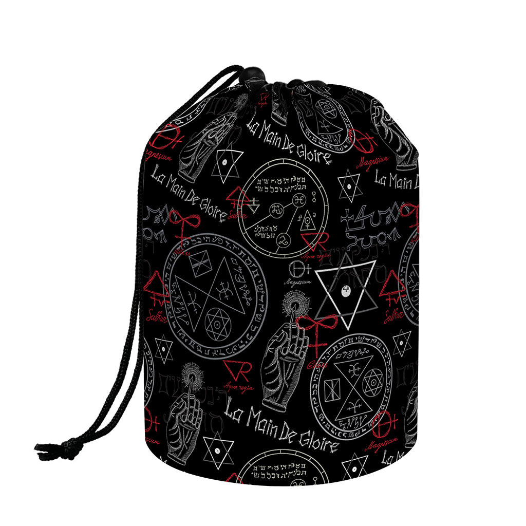 Hand Of Glory Black Magic Witch Print Drawstring Makeup Bag