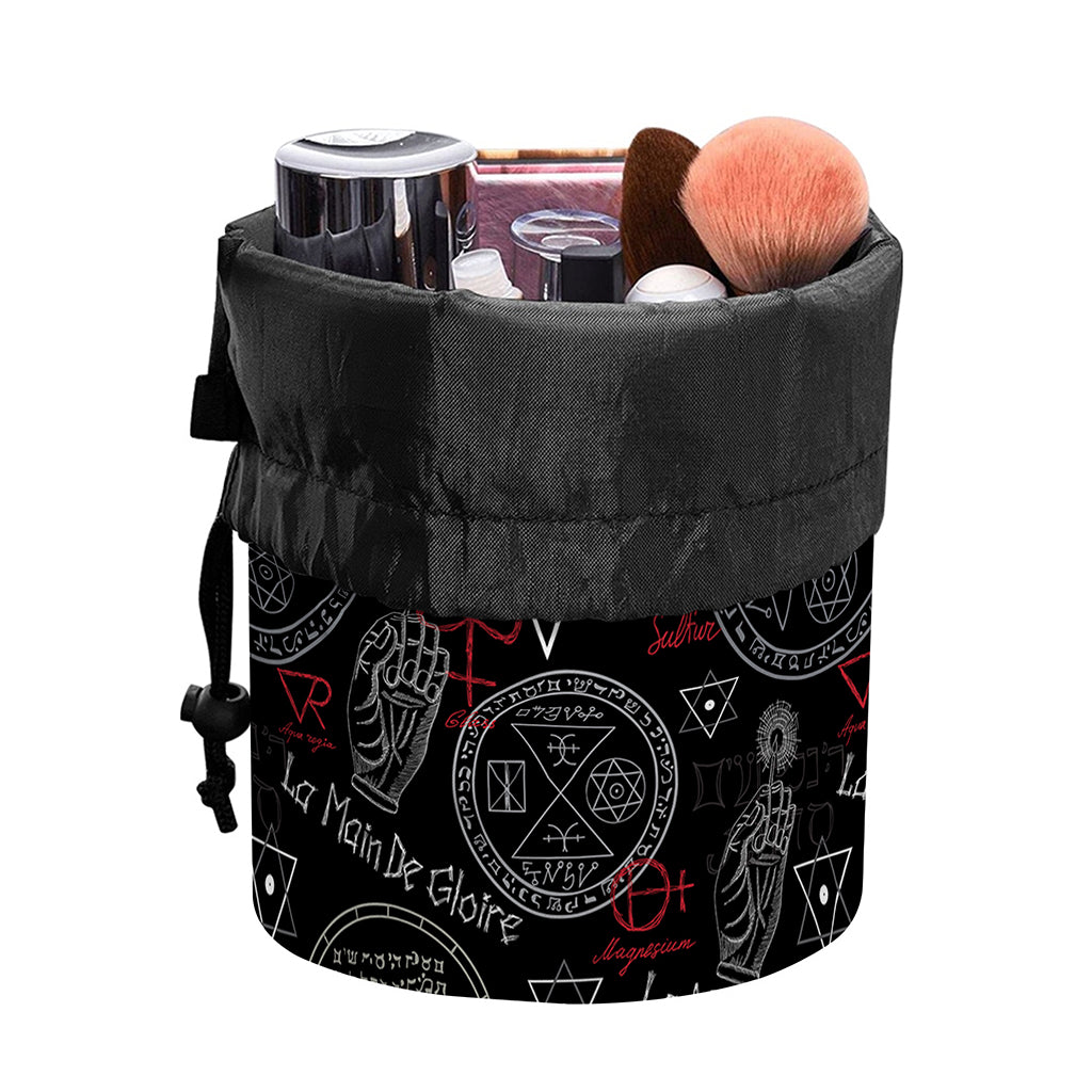 Hand Of Glory Black Magic Witch Print Drawstring Makeup Bag