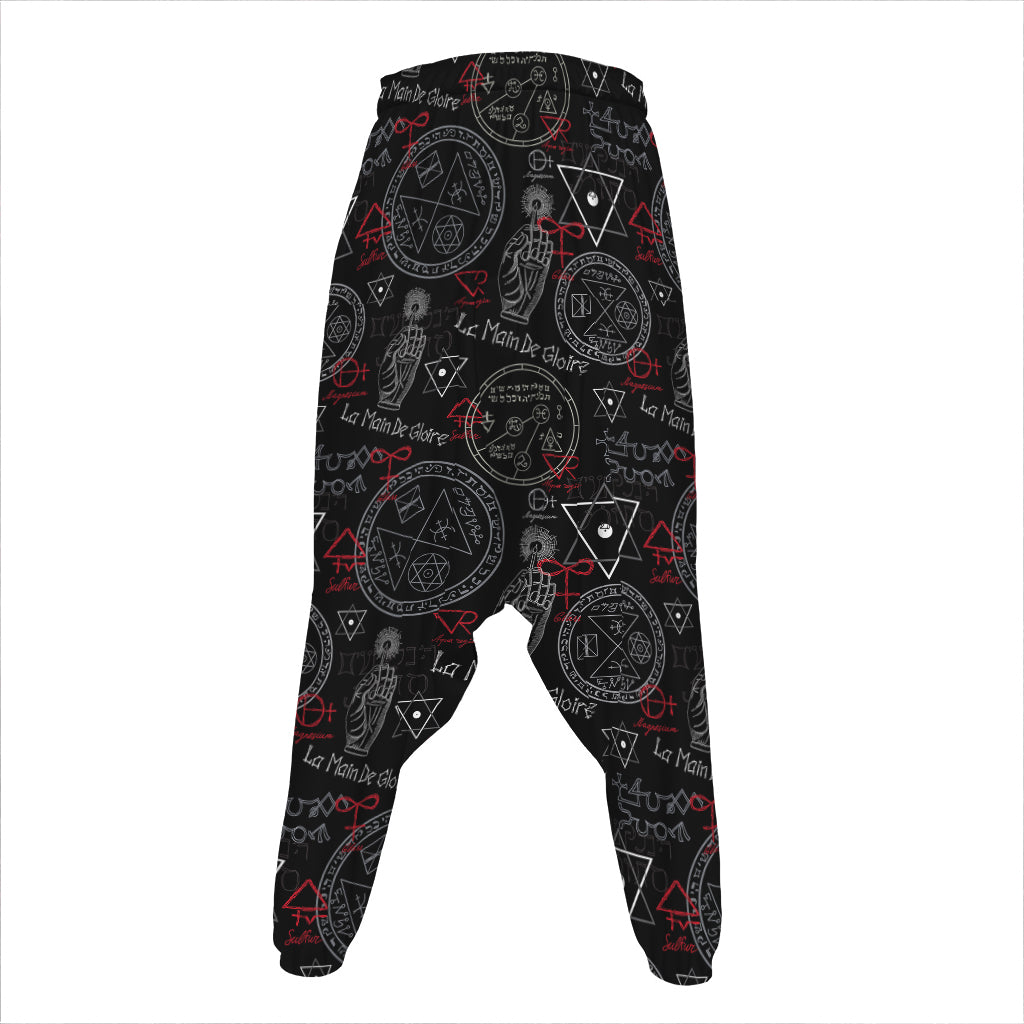 Hand Of Glory Black Magic Witch Print Hammer Pants