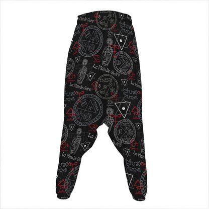 Hand Of Glory Black Magic Witch Print Hammer Pants