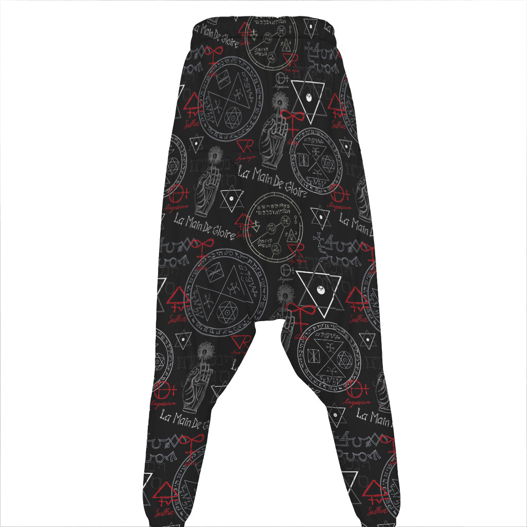 Hand Of Glory Black Magic Witch Print Hammer Pants