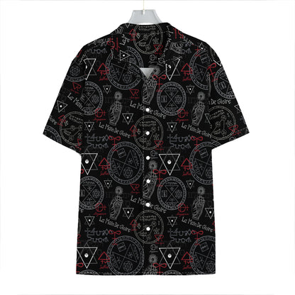 Hand Of Glory Black Magic Witch Print Hawaiian Shirt