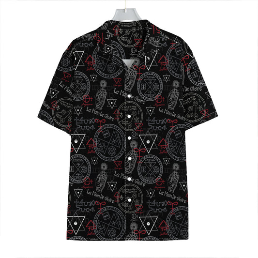Hand Of Glory Black Magic Witch Print Hawaiian Shirt