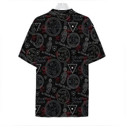 Hand Of Glory Black Magic Witch Print Hawaiian Shirt