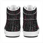 Hand Of Glory Black Magic Witch Print High Top Leather Sneakers