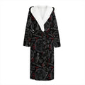 Hand Of Glory Black Magic Witch Print Hooded Bathrobe