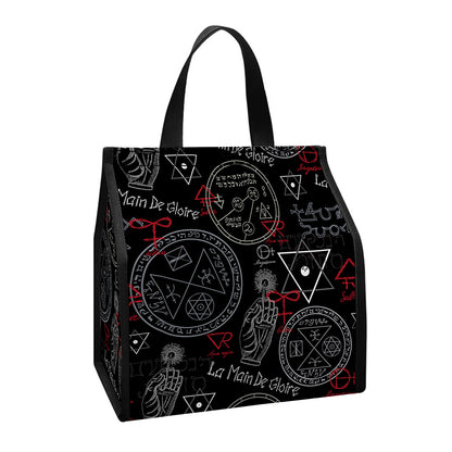 Hand Of Glory Black Magic Witch Print Insulated Lunch Tote