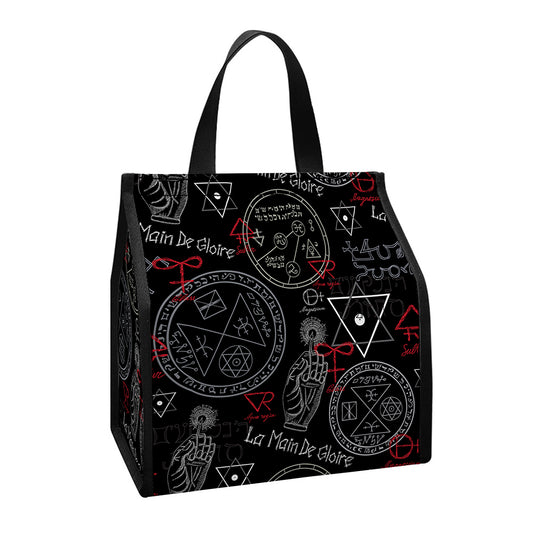 Hand Of Glory Black Magic Witch Print Insulated Lunch Tote