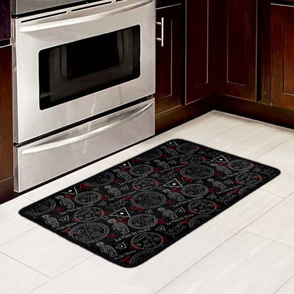 Hand Of Glory Black Magic Witch Print Kitchen Mat