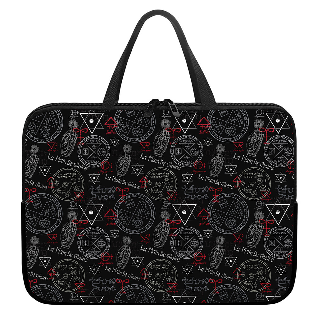 Hand Of Glory Black Magic Witch Print Laptop Sleeve With Handle