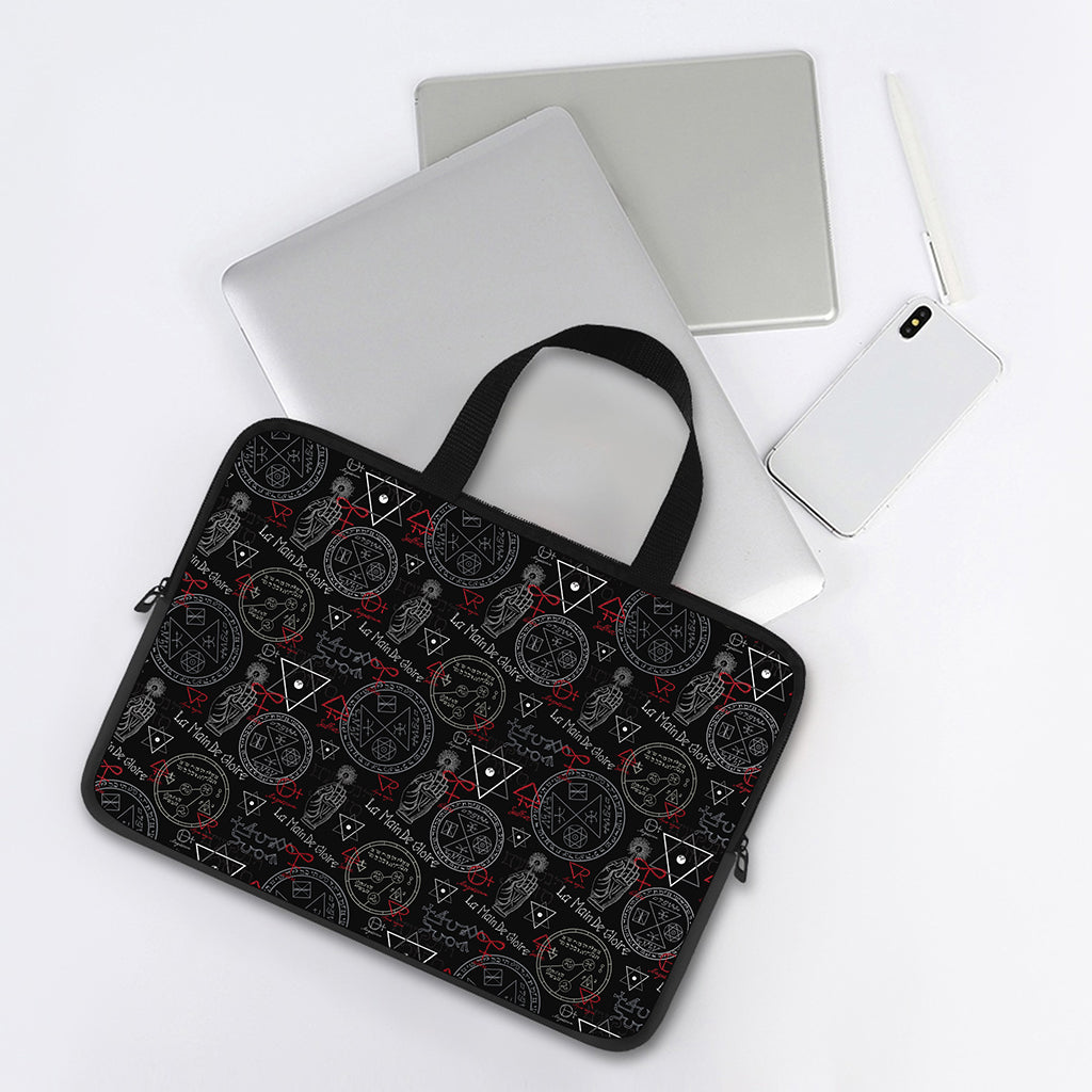 Hand Of Glory Black Magic Witch Print Laptop Sleeve With Handle