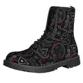 Hand Of Glory Black Magic Witch Print Lace-Up Boots
