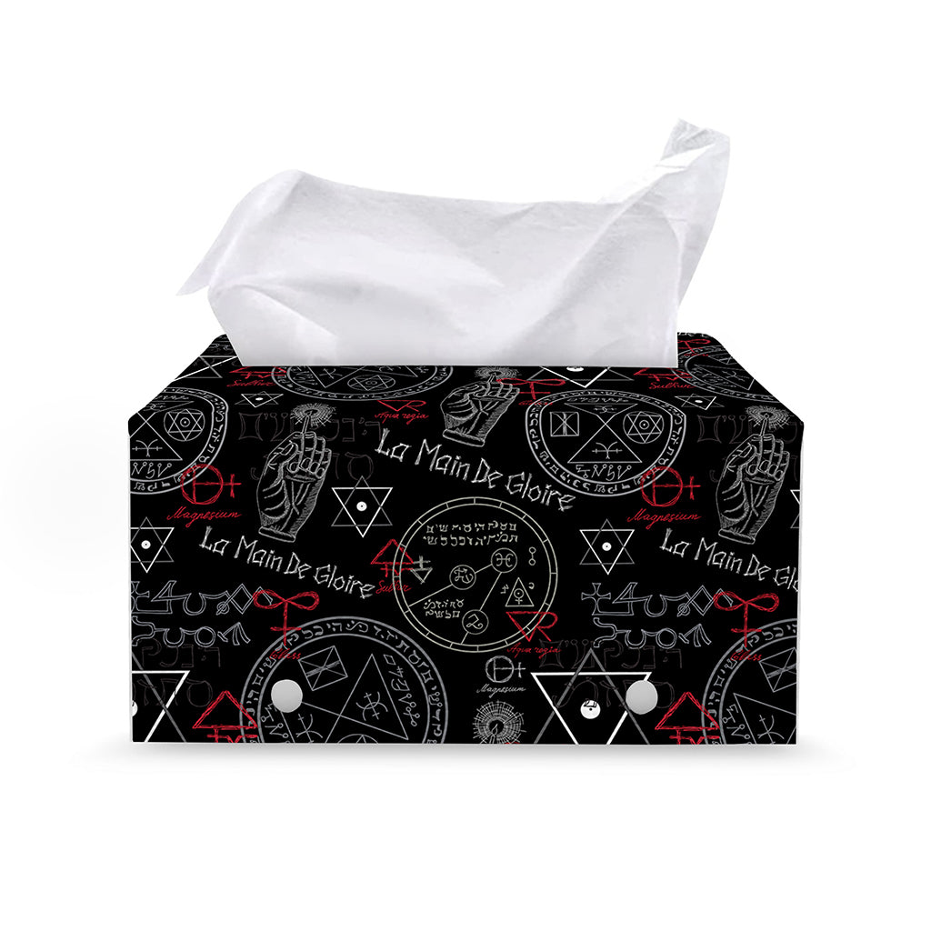 Hand Of Glory Black Magic Witch Print Leather Tissue Box Cover