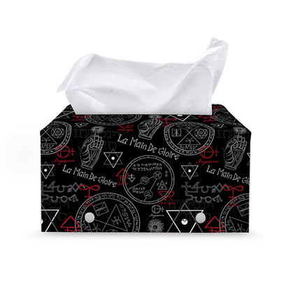 Hand Of Glory Black Magic Witch Print Leather Tissue Box Cover