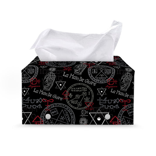 Hand Of Glory Black Magic Witch Print Leather Tissue Box Cover