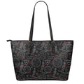 Hand Of Glory Black Magic Witch Print Leather Tote Bag With Zipper