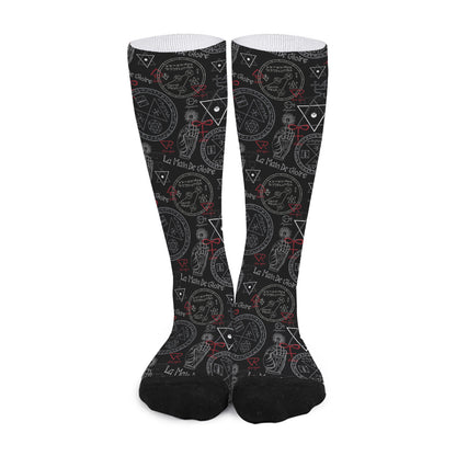 Hand Of Glory Black Magic Witch Print Long Socks