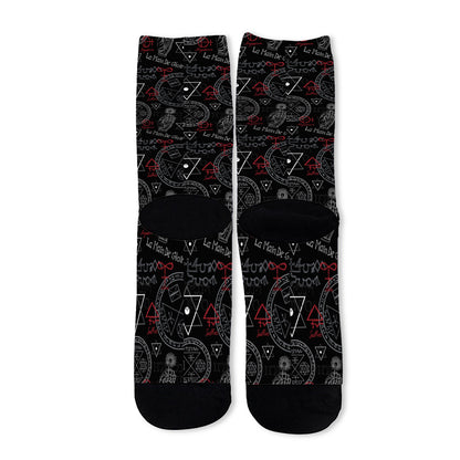Hand Of Glory Black Magic Witch Print Long Socks