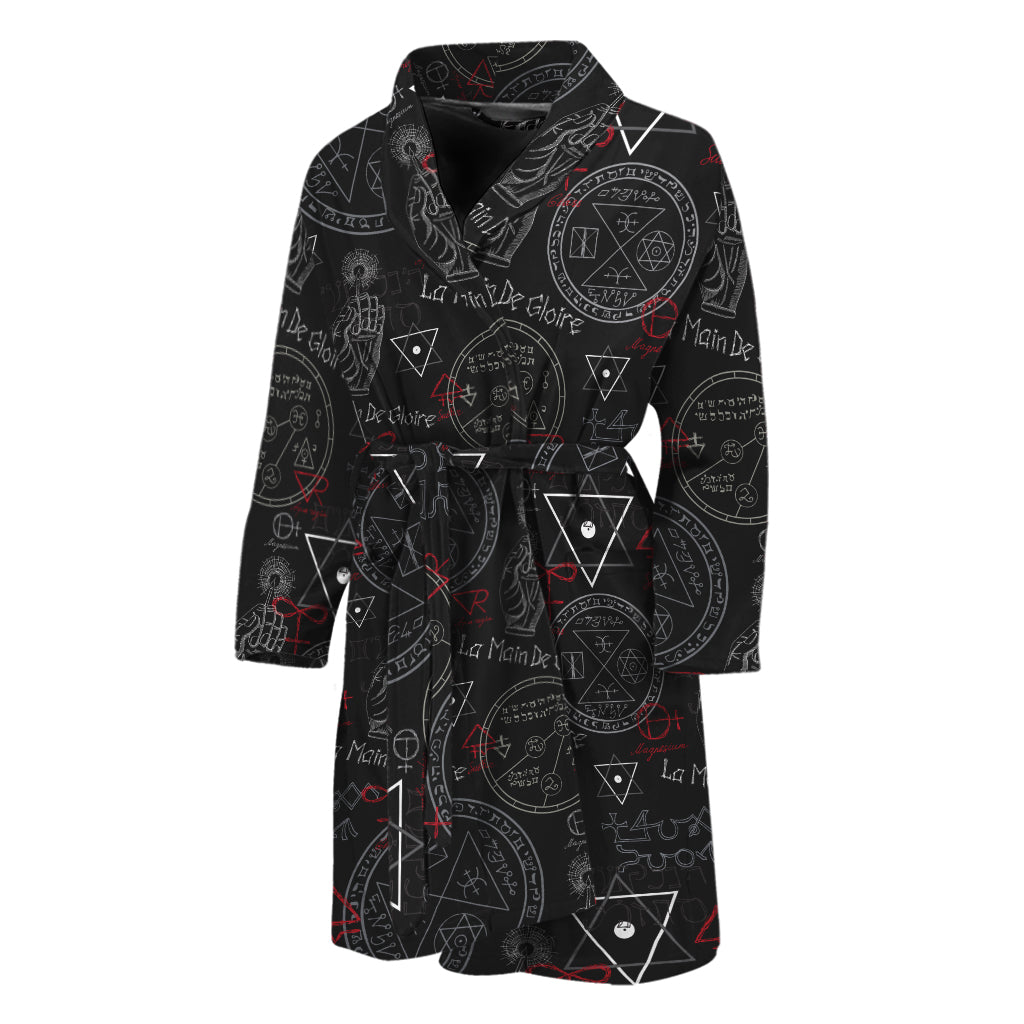 Hand Of Glory Black Magic Witch Print Men's Bathrobe