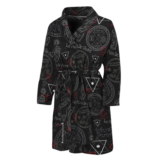 Hand Of Glory Black Magic Witch Print Men's Bathrobe