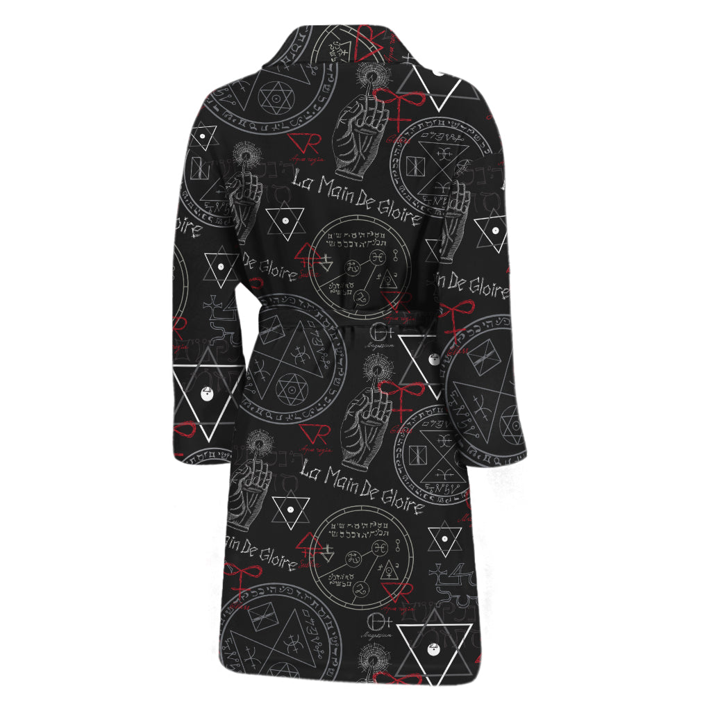 Hand Of Glory Black Magic Witch Print Men's Bathrobe